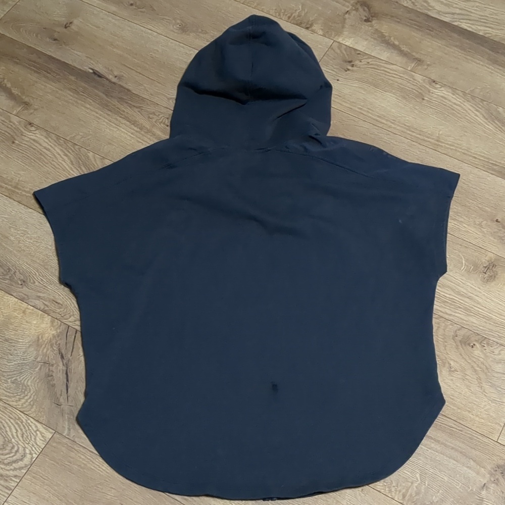 VICTORIA'S Sport Grey Mesh HOODIE JACKET ZIP UP Short Sleeve oversized Sz Medium - Picture 2 of 9